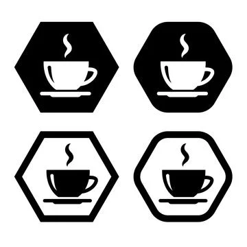 A cup of hot coffee flat Icon vector illustration logo Isolated template. Stock Illustration