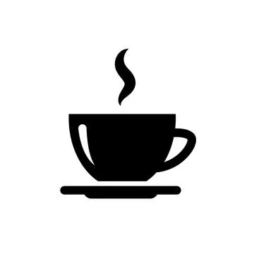 A cup of hot coffee flat Icon vector illustration logo Isolated template. Stock Illustration