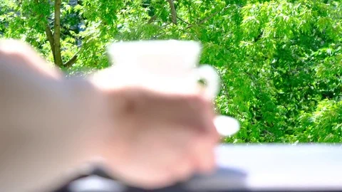 A cup of hot coffee Stock Footage 75915078