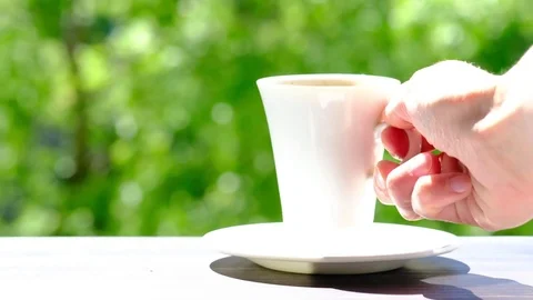 A cup of hot coffee Stock Footage 75915086