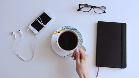 Cup of  hot coffee Stock Footage 87951218