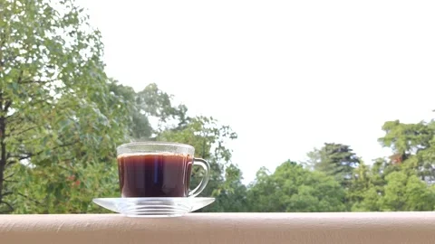 Cup with hot coffee Stock Footage 170790897