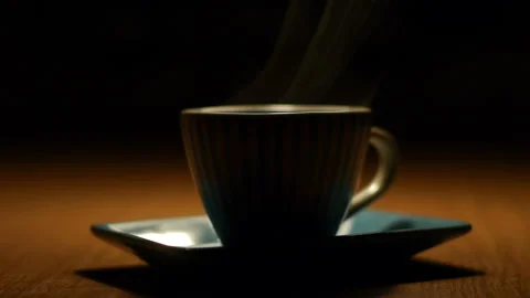 Cup Of Hot Coffee Stock Footage 221649016