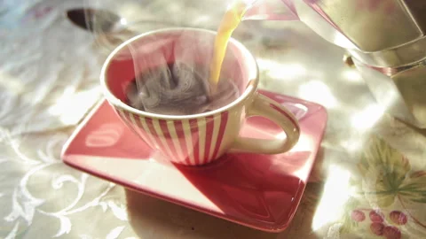 Cup Of Hot Coffee Stock Footage 221649019