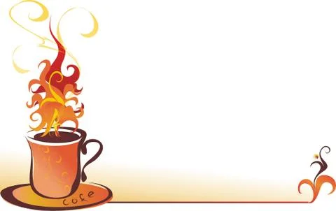Cup Of Hot Coffee. Stock Illustration