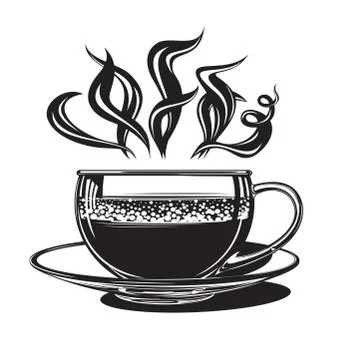 Cup with hot coffee Stock Illustration