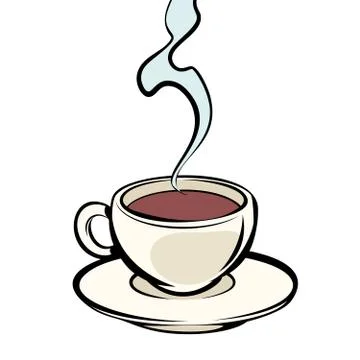 Cup of hot coffee Stock Illustration