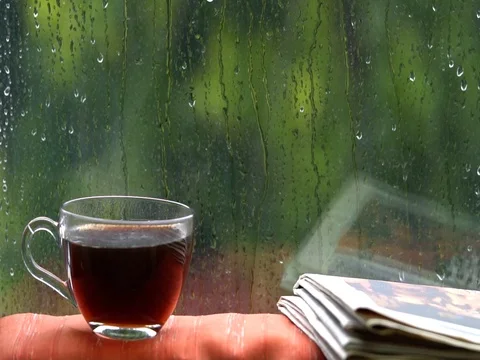 Cup of Hot Coffee or tea with Steam Outdoors 스톡 동영상 76640318