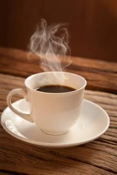 Cup of hot coffee Stock Photos