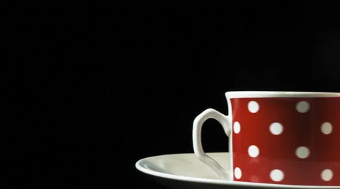 Cup of hot coffee with platter and spoon Vidéo 61246719