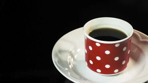 Cup of hot coffee with platter and spoon Vidéo 61246771