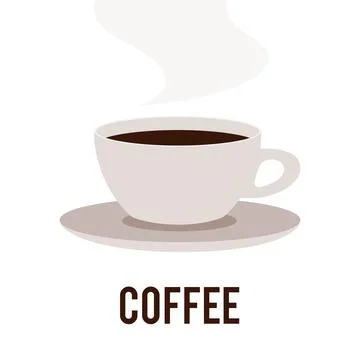 Cup of hot coffee. Vector coffee logo Stock Illustration