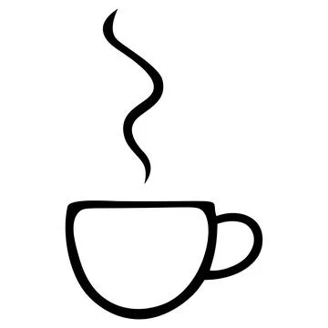 A cup of hot coffee. Vector illustration. Stock Illustration