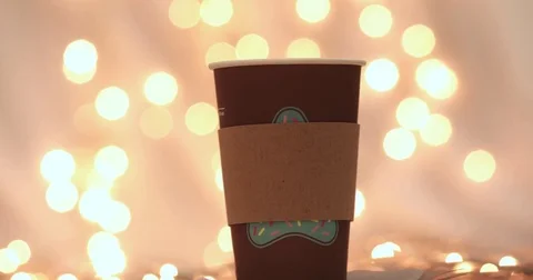 Cup with hot delicious drink selective focus Video stock 81726607