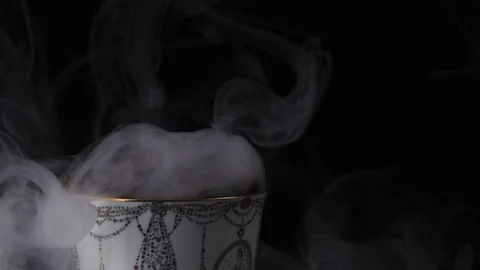 Cup with hot drink. coffee beans Stock Footage 101766695