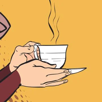 A cup of hot drink. A cup of tea. Stock Illustration