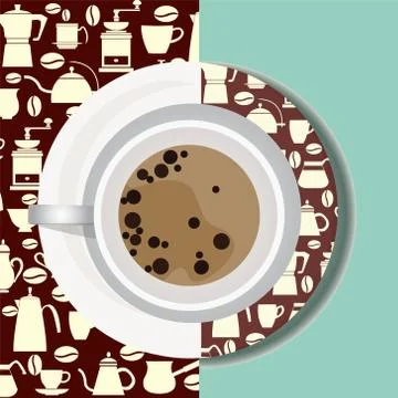 Cup with hot drink flat icon. Stock Illustration