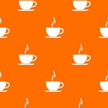 Cup of hot drink pattern seamless Stock Illustration