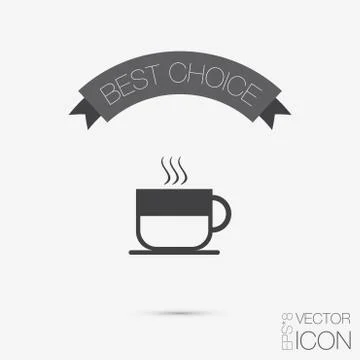 Cup of hot drink. symbol of hot drink . icon cafe or diner. Stock Illustration