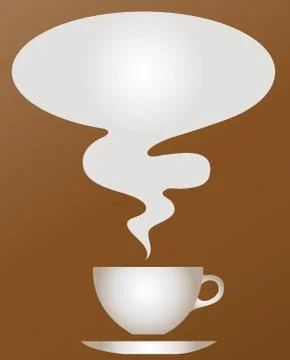 A cup of hot drinks with brown background Stock Illustration