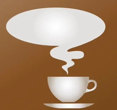 A cup of hot drinks with brown background Stock Illustration