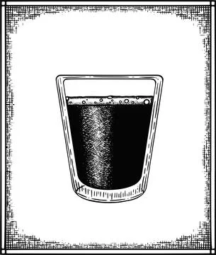 Cup of hot espresso. Hand drawn ink engraving vintage vector element for menu Stock Illustration