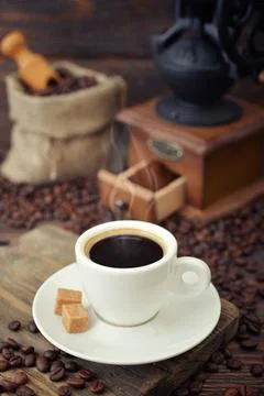 Cup of hot espresso Fotos Stock