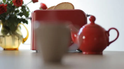 Cup Of Hot Tea. Brown Cup Of Hot Beverage With Steam. Closeup. HD Video Footage Video stock 100381221