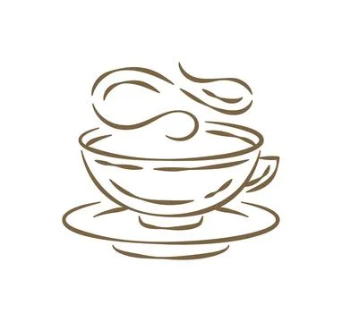 A Cup Of Hot Tea Or Coffee With A Spoon And Steam Vector Illustration イラスト素材