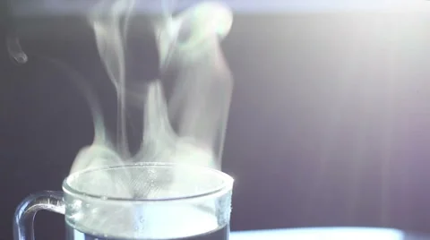Cup of hot water close up Stock Footage 64974122