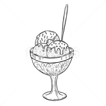 Food, dessert, drink. Hand drawn ice cream, sundae, cup of coffee, tea,  cake, pie, chocolate, candy. Sketch vector illustration Stock Vector |  Adobe Stock