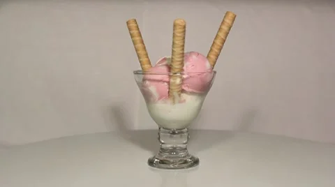 Cup of ice cream  rotating Stock Footage 7739116