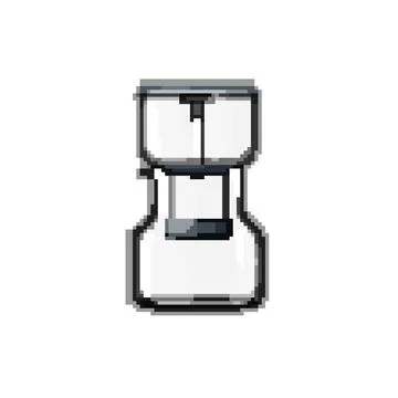 Cup ice drip coffee pixel art vector illustration Stock Illustration