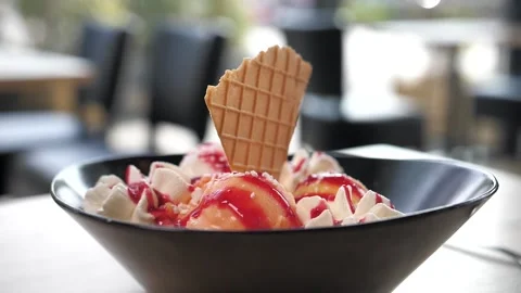 Cup of IceCream dressing Stock Footage 201867166