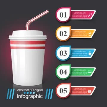 Cup icon. Coffee and tea Infographics. Stock Illustration