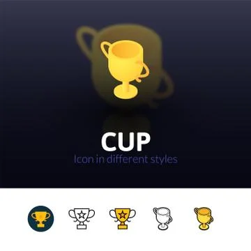 Cup icon in different style Stock Illustration