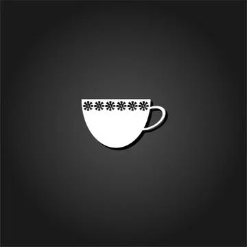 Cup icon flat. Stock Illustration