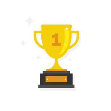 Cup icon in flat style with number one and star Stock Illustration