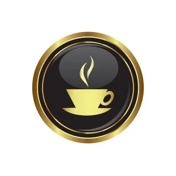 Cup icon gold Stock Illustration