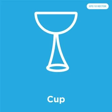 Cup icon isolated on blue background Free Stock Illustration