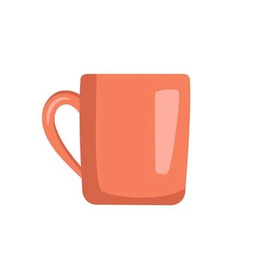 Cup icon. Kitchen utensils, tea or coffee items. Blue mug. Stock Illustration