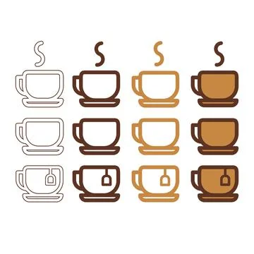 Cup icon set isolated on white background Stock Illustration