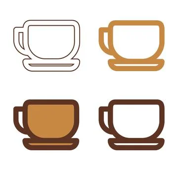 Cup icon set isolated on white background Stock Illustration