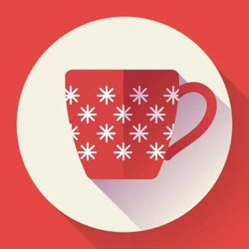 Cup icon with snowflakes Иллюстрация