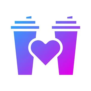 Cup icon solid gradient style valentine illustration vector element and sym.. Stockillustratie