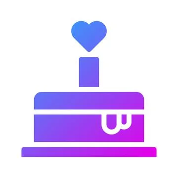 Cup icon solid gradient style valentine illustration vector element and sym.. Stock Illustration