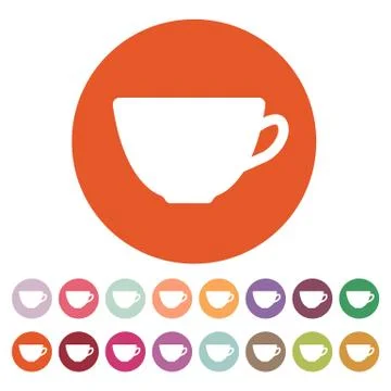 The cup icon. Tea symbol. Flat Stock Illustration
