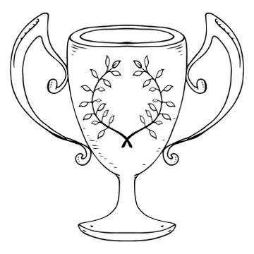 Cup icon. Vector illustration of the award in the form of a cup with large ha Stock Illustration