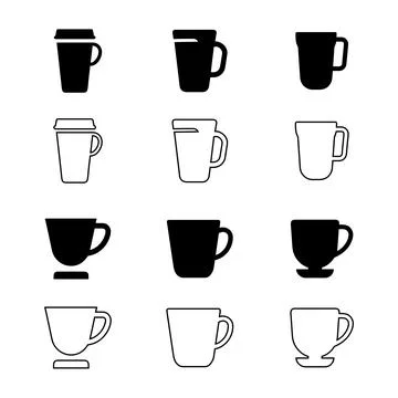 Cup icons set Stock-Illustration