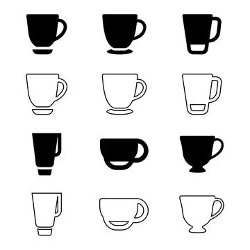 Cup icons set Stock Illustration